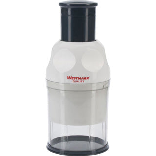Westmark universal vegetable chopper, for onion garlic, simultaneously storage jar with lid, stainless steel plastic, compact, white anthracite, 11452260