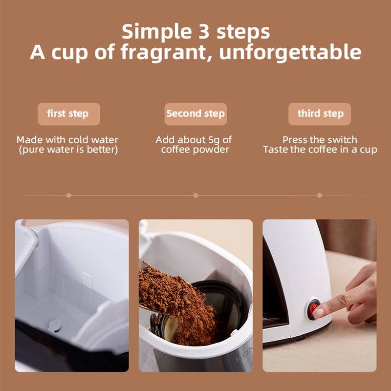 Compact Automatic Coffee Maker – Small Home & Office | Free Ceramic Cup Included-1