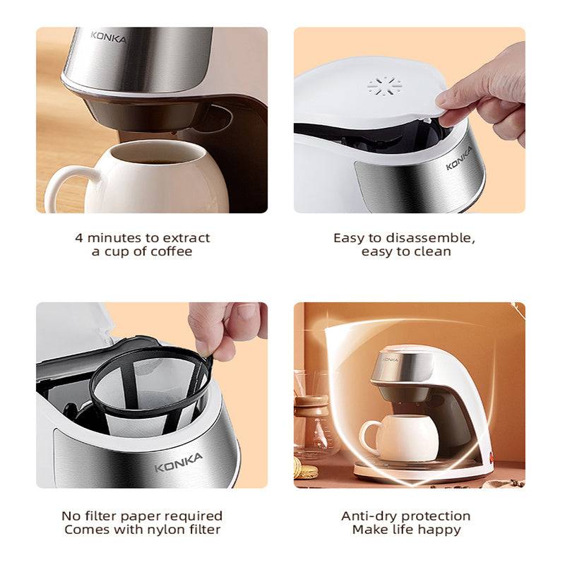 Compact Automatic Coffee Maker – Small Home & Office | Free Ceramic Cup Included-3