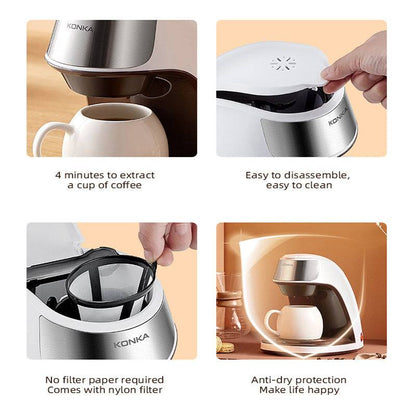 Compact Automatic Coffee Maker – Small Home & Office | Free Ceramic Cup Included-3