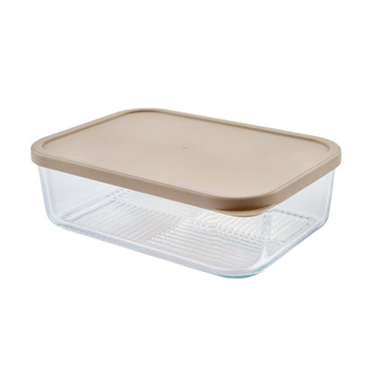 Container Culture 4-Piece Airtight Glass Food Storage Containers with Lids, 2 x 57.5oz - Cashew Cream