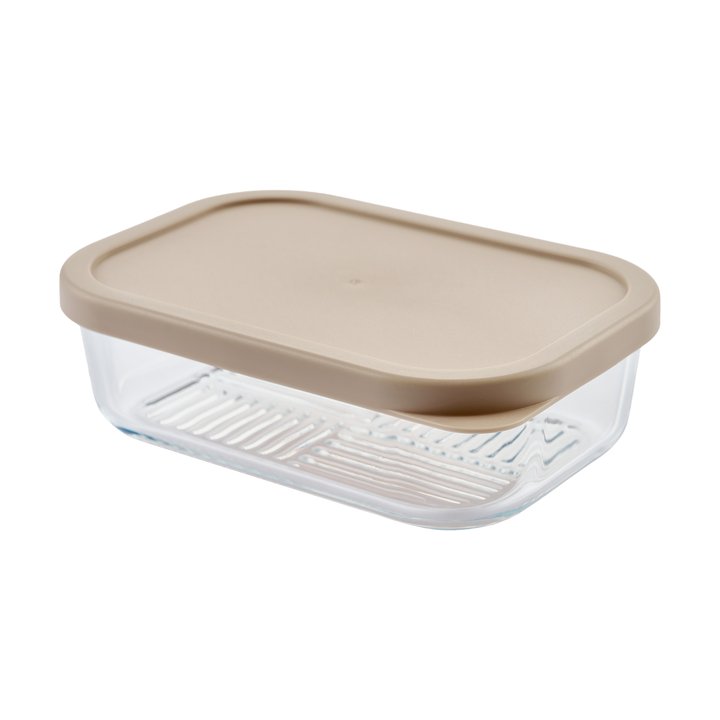 Container Culture 6-Piece Airtight Glass Food Storage Containers with Lids, 3 x 17.6oz - Cashew Cream