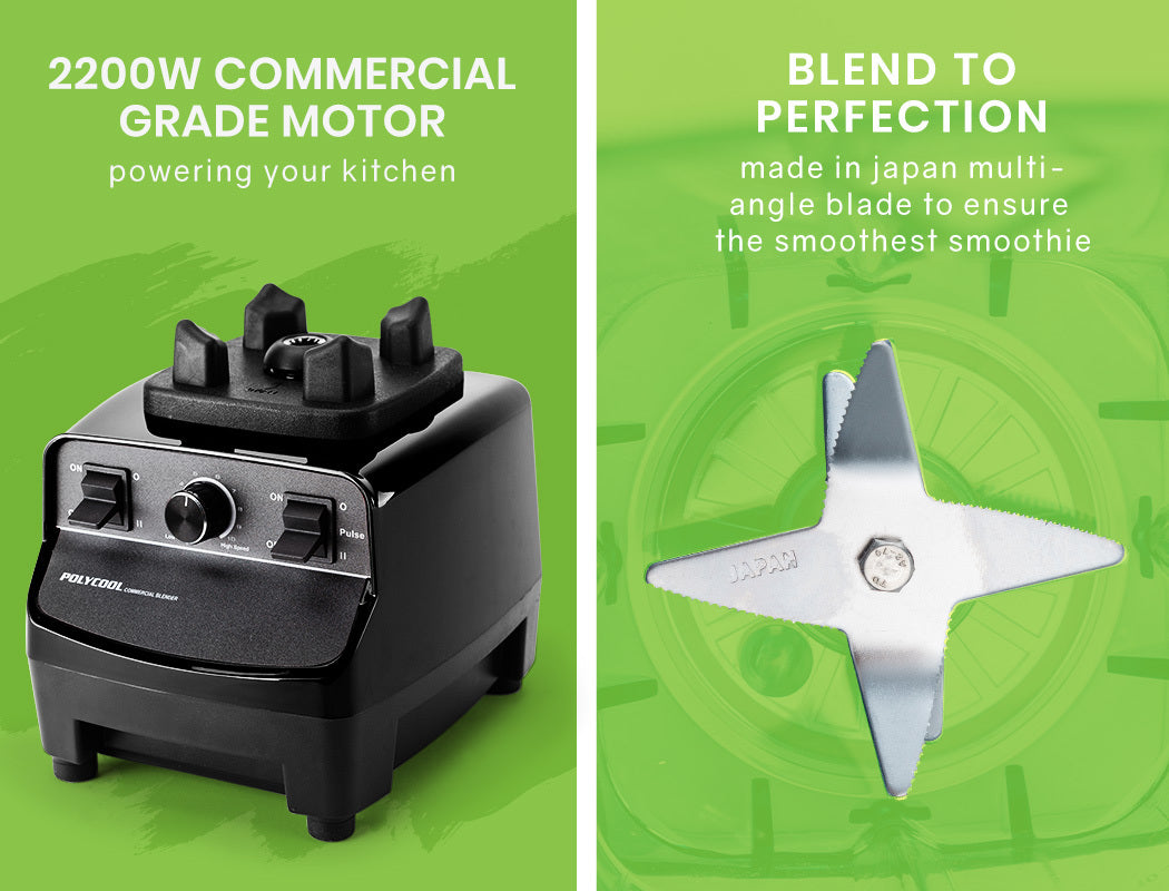 PolyCool 2L Commercial Blender – 2200W High-Performance Smoothie & Food Processor