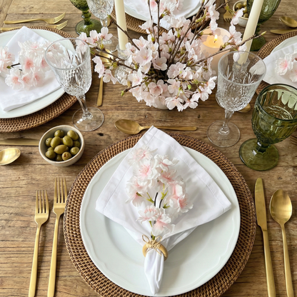 Tiemi Cherry Blossom Branch Napkin Rings – Set of 4 | Maison Charlô