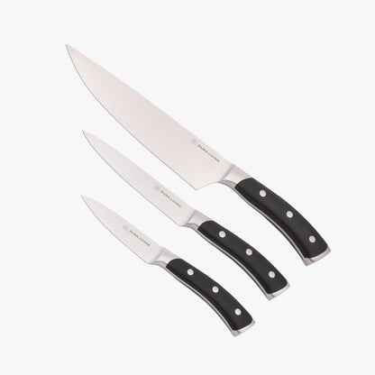 Elite 3-Piece Kitchen Knife Set – Black