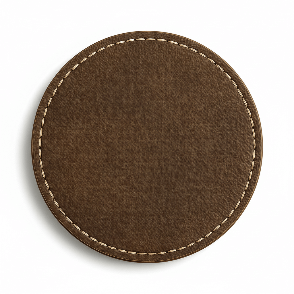 Premium Leather 6-Piece Engraved Leather Coaster Set