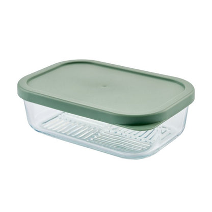 Container Culture 6-Piece Airtight Glass Food Storage Containers with Lids, 3 x 17.6oz - Soft Sage