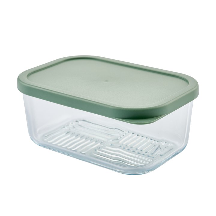 Container Culture 6-Piece Airtight Glass Food Storage Containers with Lids, 3 x 25.4oz - Soft Sage
