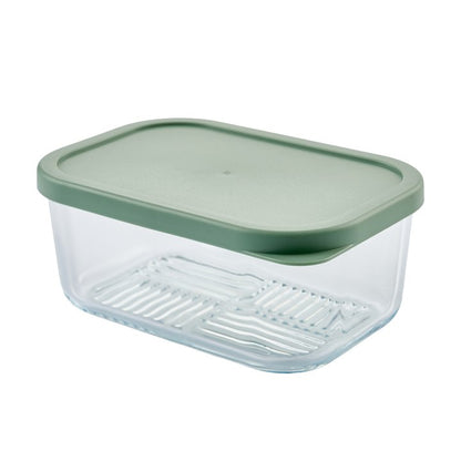 Container Culture 6-Piece Airtight Glass Food Storage Containers with Lids, 3 x 25.4oz - Soft Sage