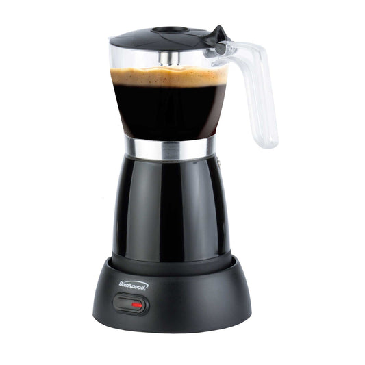 Brentwood 6 Serving Cordless Electric Moka Pot Espresso Machine