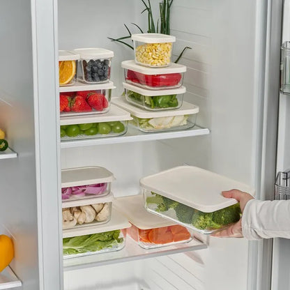 Container Culture 12-Piece Airtight Glass Food Storage Containers with Lids, 6 x 17.6oz - Vanilla Mist