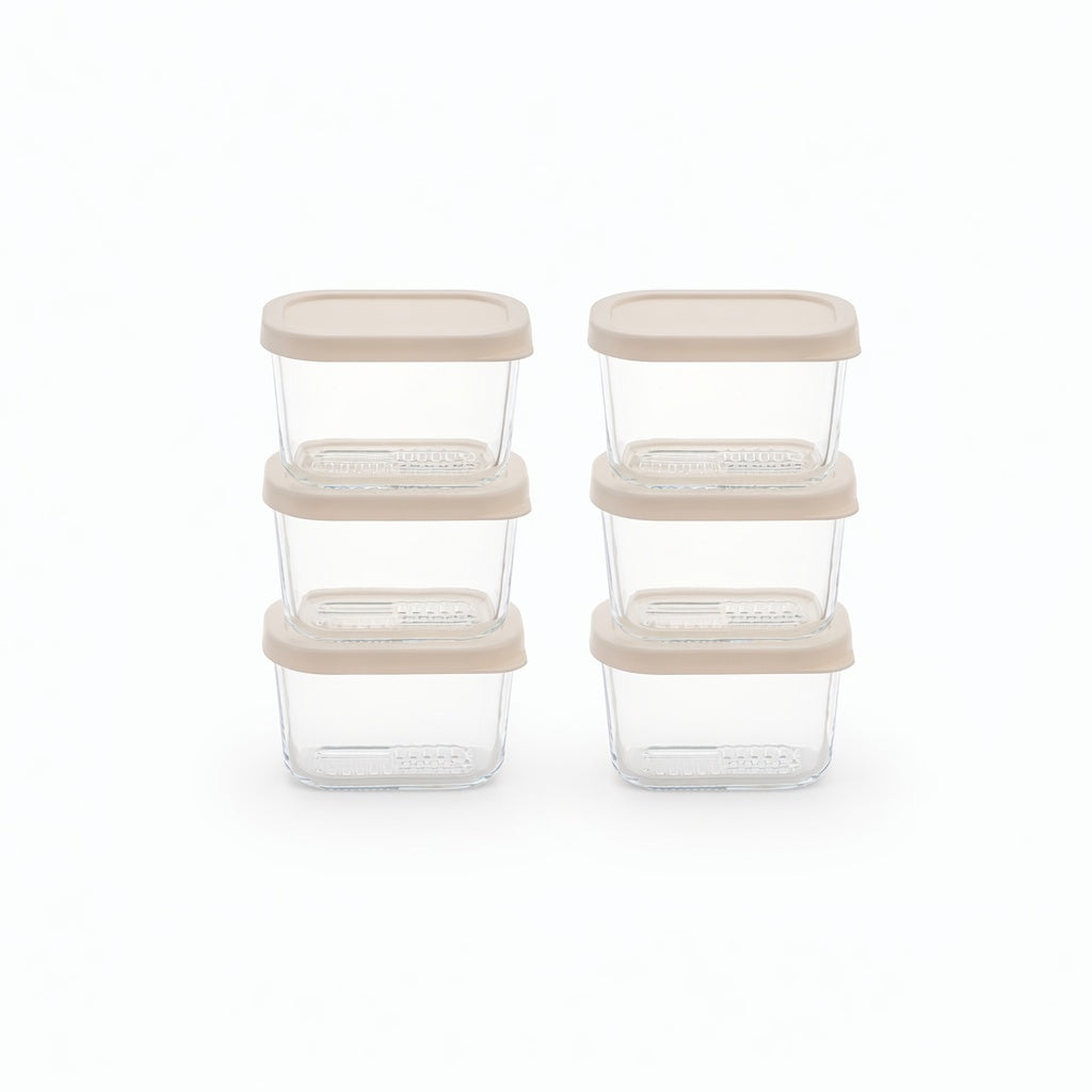 Container Culture 12-Piece Airtight Glass Food Storage Containers with Lids, 6 x 10.5oz - Vanilla Mist