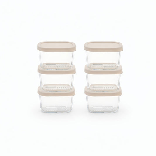 Container Culture 12-Piece Airtight Glass Food Storage Containers with Lids, 6 x 10.5oz - Vanilla Mist
