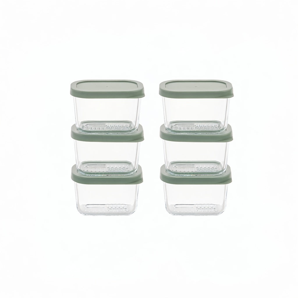 Container Culture 12-Piece Airtight Glass Food Storage Containers with Lids, 6 x 10.5oz - Soft Sage