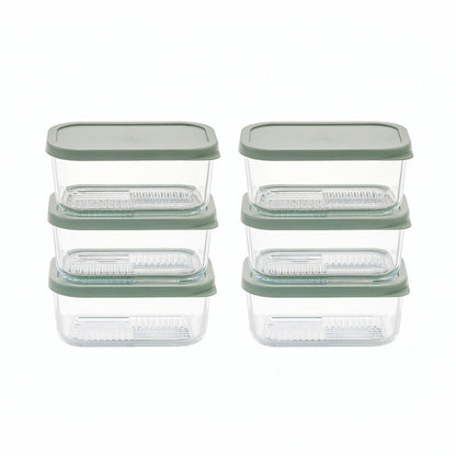 Container Culture 12-Piece Airtight Glass Food Storage Containers with Lids, 6 x 25.4oz - Soft Sage